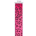 Decorative ribbon with leopard print, pink, 15mm x 18m | Floristik24.ie
