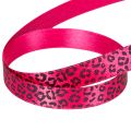 Decorative ribbon with leopard print, pink, 15mm x 18m | Floristik24.ie