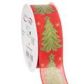 Floristik24 Gift ribbon Christmas tree with stars 40mm 15m