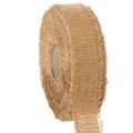Floristik24 Decorative cotton ribbon, rustic style, with fringe, 40 mm, 30 m