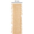 Decorative cotton ribbon, rustic style, with fringe, 40 mm, 30 m | Floristik24.ie