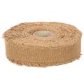 Decorative cotton ribbon, rustic style, with fringe, 40 mm, 30 m | Floristik24.ie