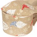 Decorative ribbon with Christmas gnomes on jute ribbon, winter motif, 60mm x 10m | Floristik24.ie