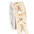 Floristik24 Decorative ribbon with gnomes and hearts for gifts and crafts, 40mm x 15m