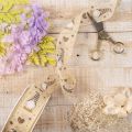 Decorative ribbon with gnomes and hearts for gifts and crafts, 40mm x 15m | Floristik24.ie