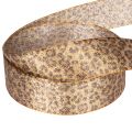 Leopard print gift ribbon for creative decoration and floristry, 25mm x 20m | Floristik24.ie