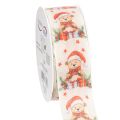 Floristik24 Gift ribbon bear with Santa hat and gifts 40mm 15m
