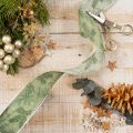 Gift ribbon holly and mistletoe 40mm 15m | Floristik24.ie