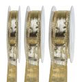 Floristik24 Ribbon with wire edge gold 25m