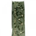 Floristik24 Christmas ribbon with saying green 40mm 20m