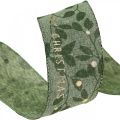 Floristik24 Christmas ribbon with saying green 40mm 20m