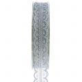 Floristik24 Lace ribbon with scalloped edge Gray 20mm 20m