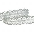 Floristik24 Lace ribbon with scalloped edge Gray 20mm 20m