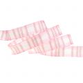 Floristik24 Deco ribbon check with wire edge pink 15mm L20m