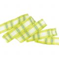 Floristik24 Deco ribbon checkered with wire edge green 15mm L20m
