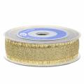 Floristik24 Decorative ribbon gold with fringes 25mm 15m