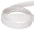 Cotton lace ribbon, fine decorative ribbon for crafting, 15mm wide, 10m long | Floristik24.ie