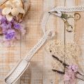 Decorative lace ribbon, cotton, for creative design, 18mm, 10m | Floristik24.ie