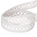 Decorative lace ribbon, cotton, for creative design, 18mm, 10m | Floristik24.ie