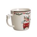 Ceramic mug with Christmas motif, car and gifts, 9cm | Floristik24.ie