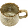 Floristik24 Stoneware cup mug with handle brown, beige 9.5cm 2pcs