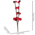 Artificial branch with red berries, 15cm, 6 pieces | Floristik24.ie