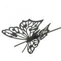 Floristik24 Flower plug metal butterfly black 10.5×8/44cm 3pcs