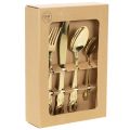 Floristik24 Gold cutlery set, 16 pieces, in a cardboard box