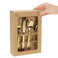 Gold cutlery set, 16 pieces, in a cardboard box | Floristik24.ie