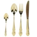 Gold cutlery set, 16 pieces,