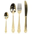Gold cutlery set, 16 pieces,