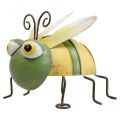 Floristik24 Garden figure bee, decorative figure metal insect H9.5cm green yellow