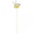 Floristik24 Bee as plug, spring, garden decoration, metal bee yellow, white L54cm 3pcs