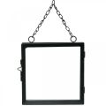 Floristik24 Picture frame for hanging metal and glass black 18x19cm