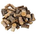 Floristik24 Decorative birch wood pieces with bark for crafts, 3cm, 300g