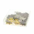 Floristik24 Scattered deco leaves yellow, brown, platinum assorted 4cm 72p