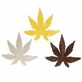 Floristik24 Scattered deco leaves yellow, brown, platinum assorted 4cm 72p