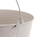 Floristik24 Tin bucket with groove pattern Ø18cm H17.5cm