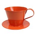 Floristik24 Decorative cup orange Ø16cm H11cm