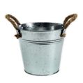 Floristik24 Tin bucket with rope handles shiny Ø20cm
