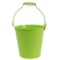 Floristik24 Tin bucket apple green Ø15cm H14.5cm