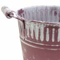Floristik24 Tin bucket lilac white washed Ø13-22cm