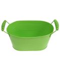 Floristik24 Metal bowl green oval 20cm x 12cm H9cm