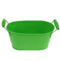 Floristik24 Tin bowl oval light green 20cm x 12cm x 9cm
