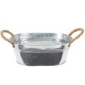 Floristik24 Oval tin bowl silver 30cm x 17cm x 10cm