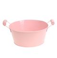Floristik24 Tin bowl round pink Ø21.5cm H9.5cm