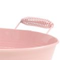 Floristik24 Tin bowl round pink Ø21.5cm H9.5cm