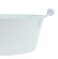Floristik24 Tin bowl with handles white Ø22cm H9.5cm