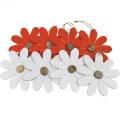 Floristik24 Flower pendant, decorative flowers orange and white, wooden decoration, summer, decorative flowers 8 pieces