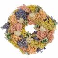Floristik24 Decorative wreath of dry grass and artificial flowers salmon Ø20cm